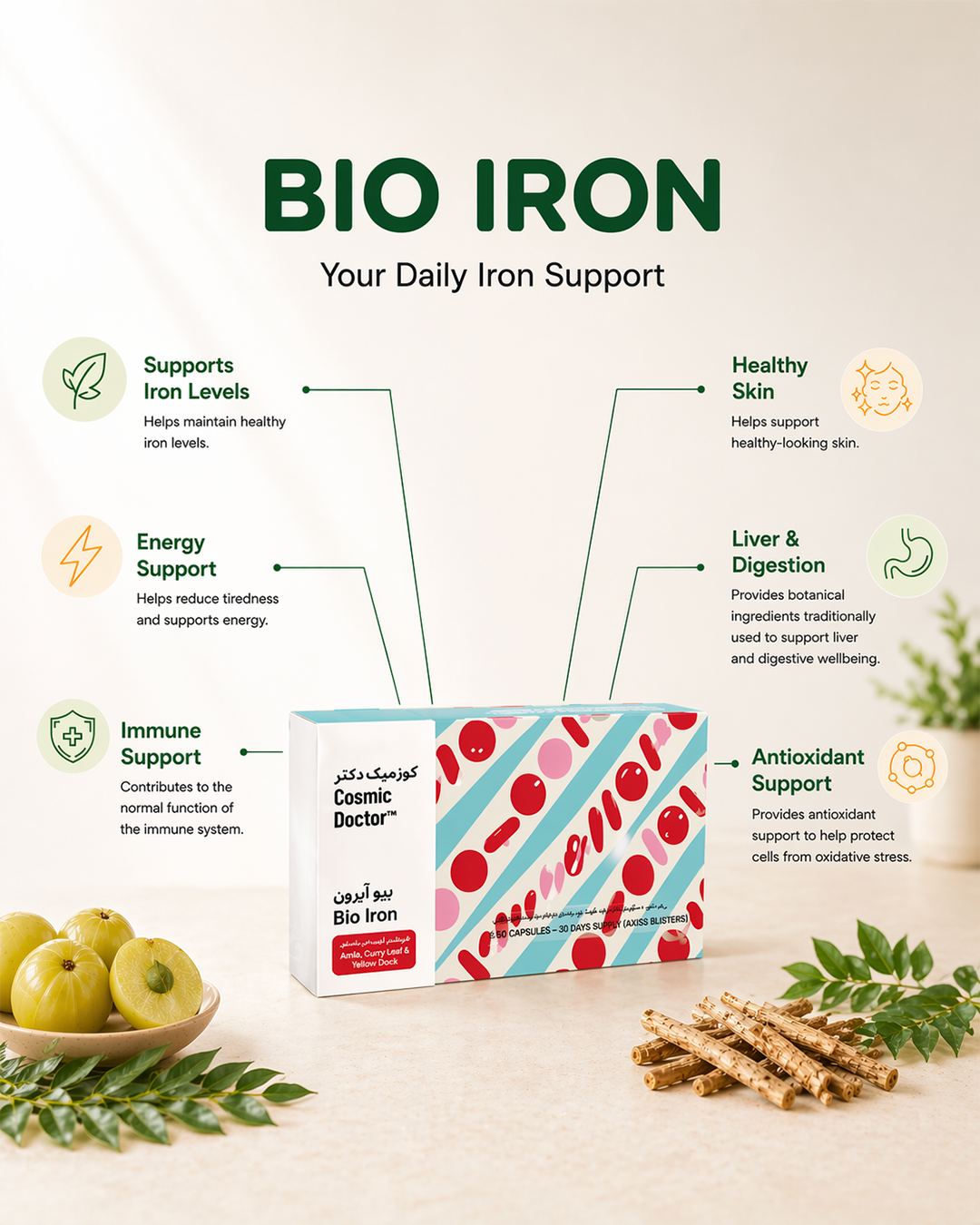Bio Iron | 60 capsules | Food First Iron supplement
