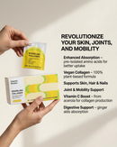 Sparkling Vollagen | 30 Sachets | Vegan collagen alternative with biotin  | Yuzu & rose flavour