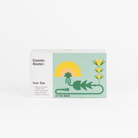 Box of Cosmic Doctor's Iron Tea on a white background