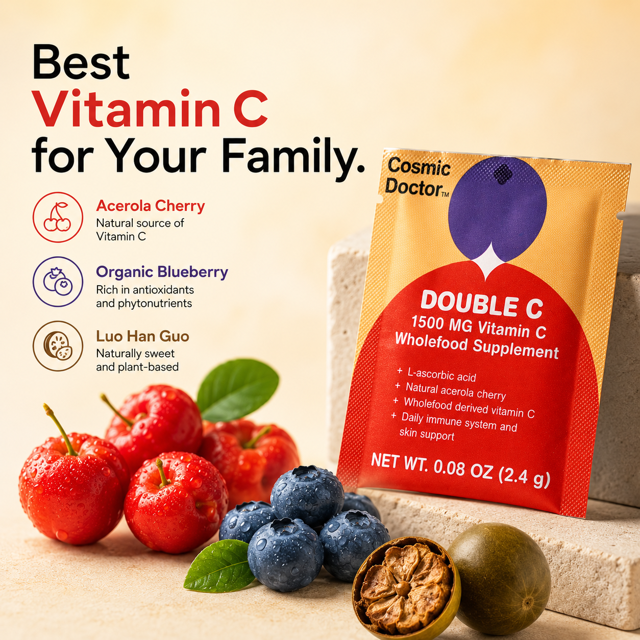 Double C | 30 sachets | Food-first natural Vitamin C