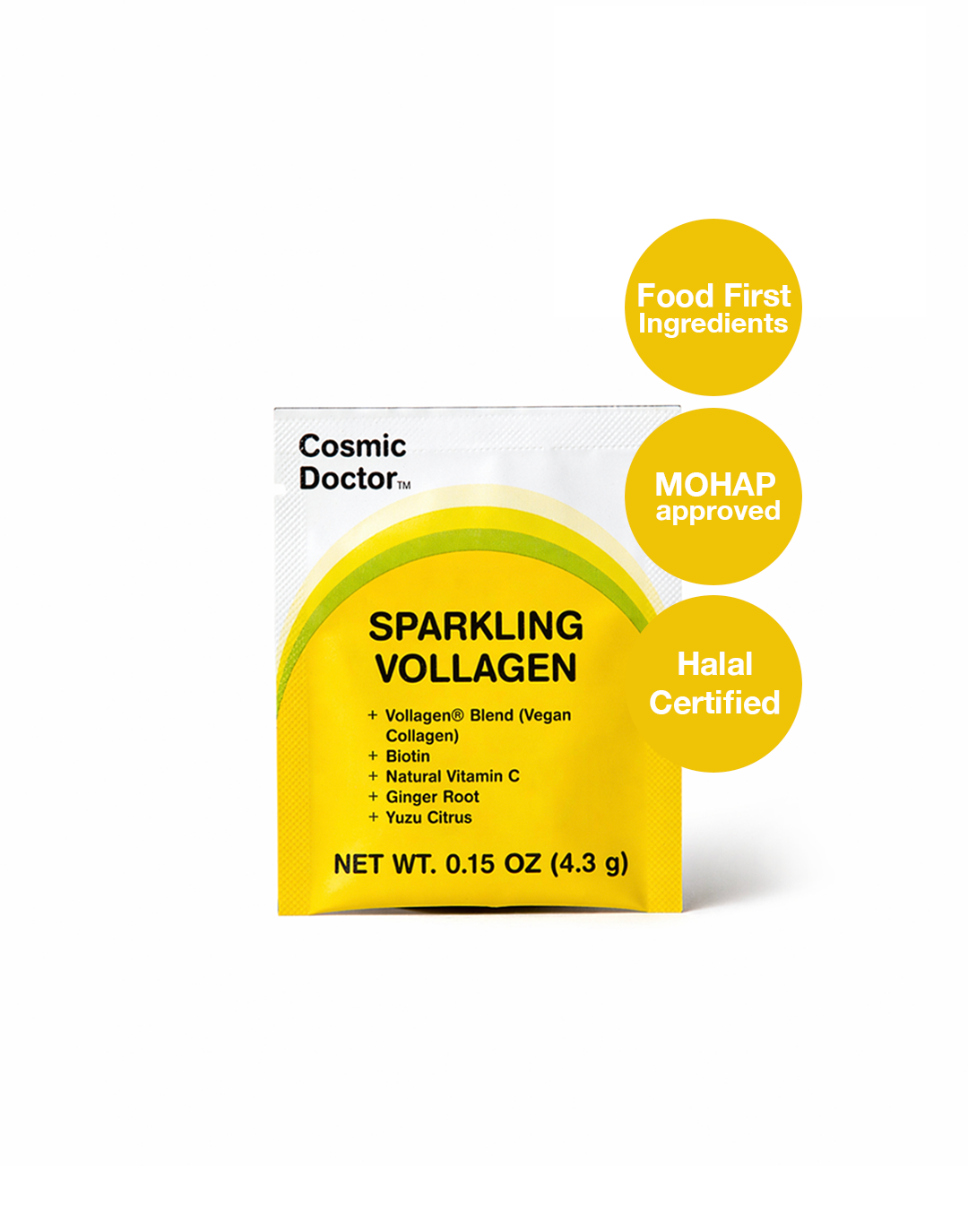 Sparkling Vollagen | 30 Sachets | Vegan collagen alternative with biotin  | Yuzu & rose flavour